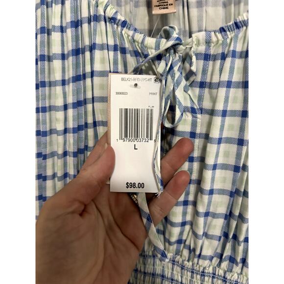 NWT Philosophy Women's Peasant Tie Front Scoop Neck Dress Retail $98 Size Large - Picture 4 of 8